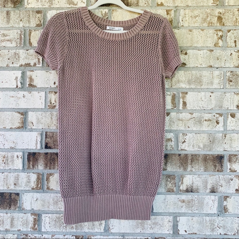 Old Navy brown crochet blouse size L